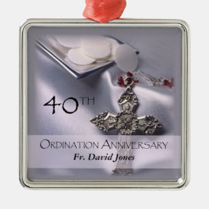 Personaliseer, het 40ste Jubileum Congrats van de Metalen Ornament
