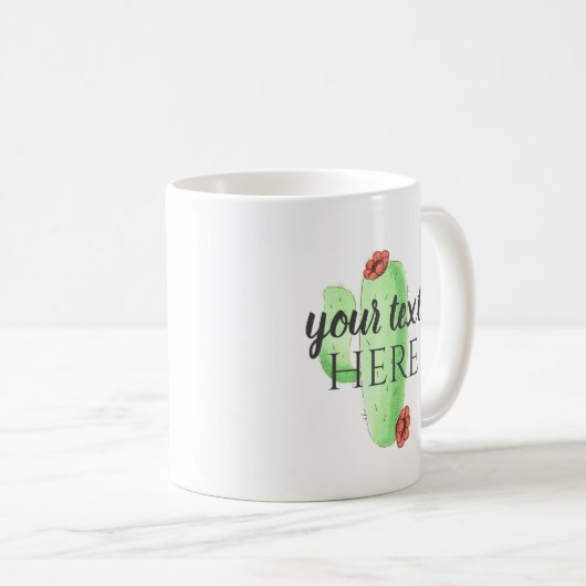 Personaliseer het! Aangepaste Mok Cactus met gedep (Voorkant rechts)