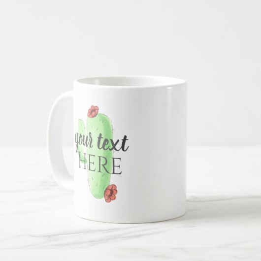 Personaliseer het! Aangepaste Mok Cactus met gedep (Voorkant links)