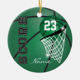 Personaliseer het Basketbal van de Superster Keramisch Ornament