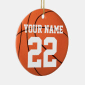 Personaliseer het, Basketball Keramisch Ornament (Rechts)