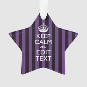 Personaliseer het Blijf Kalmeer Je Tekst Paarse St Ornament