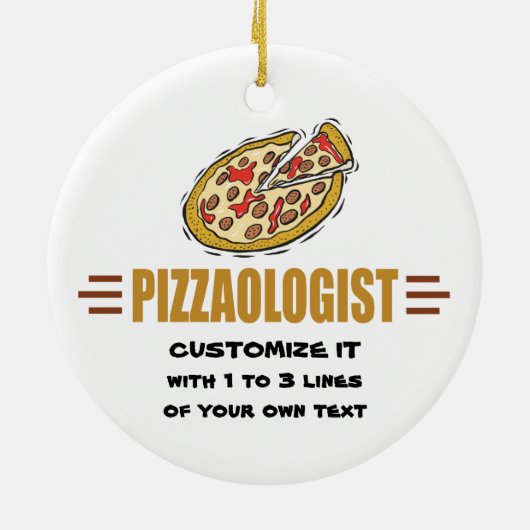 Personaliseer het! Funny Pizza Love Pizzaoloog Keramisch Ornament (Achterkant)
