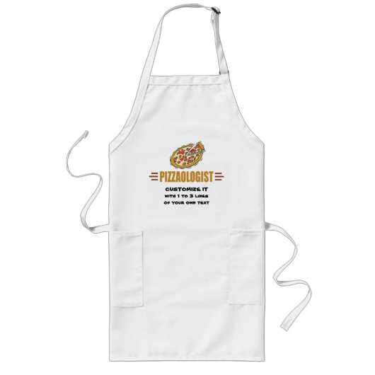 Personaliseer het! Funny Pizza Love Pizzaoloog Lang Schort (Voorkant)