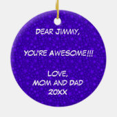 Personaliseer het, Hockey Keramisch Ornament (Achterkant)