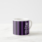 Personaliseer het Keep Calm Jouw tekst Paarse Stri Espresso Kop (Voorkant rechts)