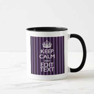 Personaliseer het Keep Calm Jouw tekst Paarse Stri Mok
