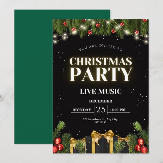 Personaliseer het kerstfeest kaart (Voorkant / Achterkant)