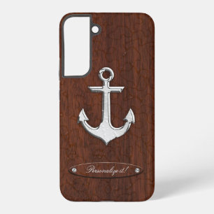 Personaliseer het! Natte mahoniehouten ankerstaal Samsung Galaxy Hoesje