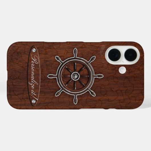 Personaliseer het! Nautisch schuurwiel Case-Mate iPhone Case (Achterkant (horizontaal))