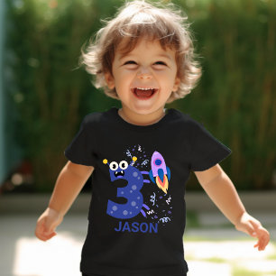 PERSONALISEER HET! Schattig Monster #3 Verjaardag Kinder Shirts