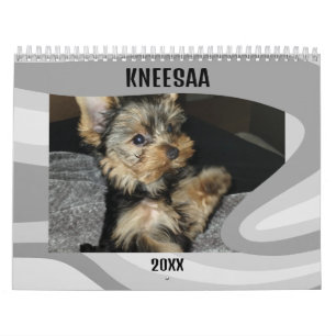 Personaliseer het! Swirl-A-Licious Pet Foto Grijs Kalender