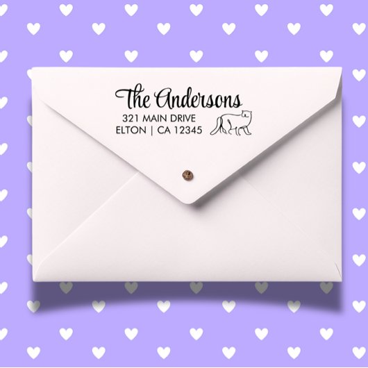 Personaliseer het Terugkeeradres van het Kattensch Rubberstempel