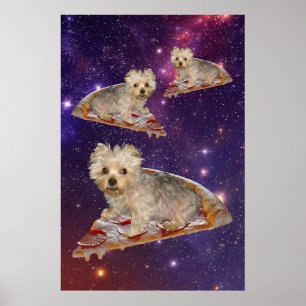 Personaliseer het! Vliegende Pizza Huisdier Poster