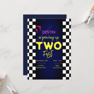 Personaliseer het wedijveren twee snelle verjaarda kaart
