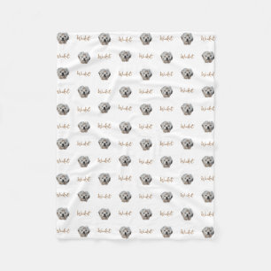 Personaliseer het! WITTE HUISDIER FOTO EN NAAM Fleece Deken