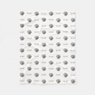 Personaliseer het! WITTE huisdierfoto en naam Fleece Deken