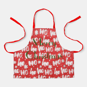 Personaliseer HO HO Kerstfeestdag Apron Schort