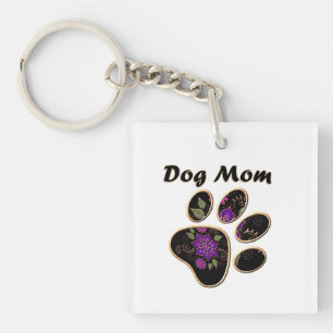 Personaliseer Hond Mam Met Poot Sleutelhanger