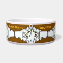 Personaliseer hondennaam Tijd om te eten Bruin voe