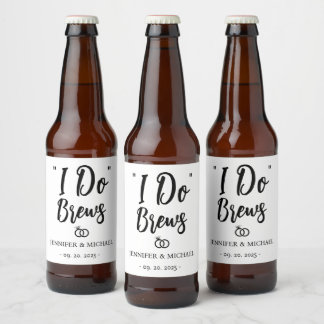 Personaliseer Huwelijksreceptie I Do Brews Bier Etiket