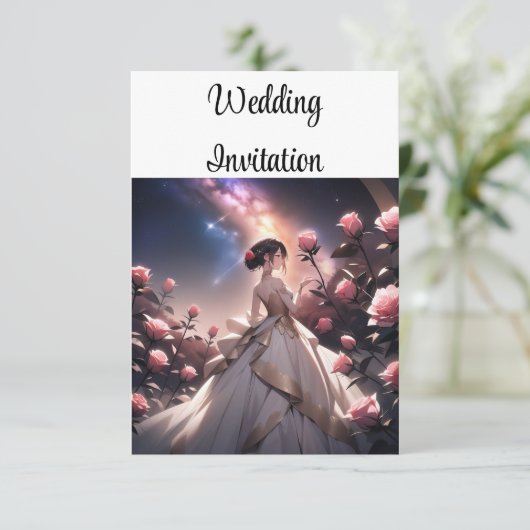 Personaliseer huwelijksuitnodiging Elegant Custom Kaart (Staand voorkant)