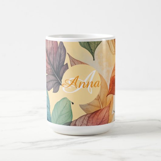 Personaliseer Initiaal & Naam Herfst verlaat mok (Midden)