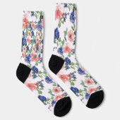 Personaliseer Initialen Multicolor Roze Paarse Gro Sokken (Rechts)