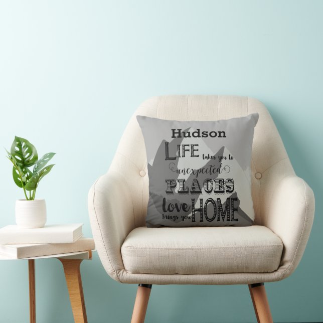 Personaliseer Inspirerend Quote Mountain Boys Room Kussen (Stoel)