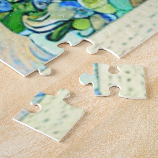 PERSONALISEER, IRISES VAN GOGH SCHILDERIJ QR CODE  LEGPUZZEL (Zijkant)