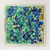 PERSONALISEER, IRISES VAN GOGH SCHILDERIJ QR CODE  LEGPUZZEL (Horizontaal)