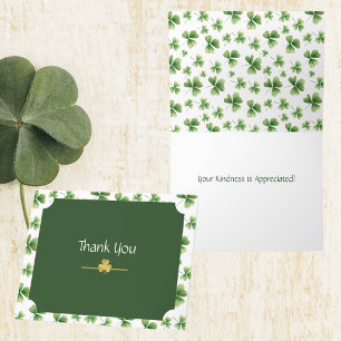 Personaliseer Irish Waterverf Shamrocks Bedankkaart