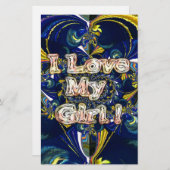 Personaliseer je liefde oneindig: ik hou van mijn  briefpapier (Voorkant / Achterkant)