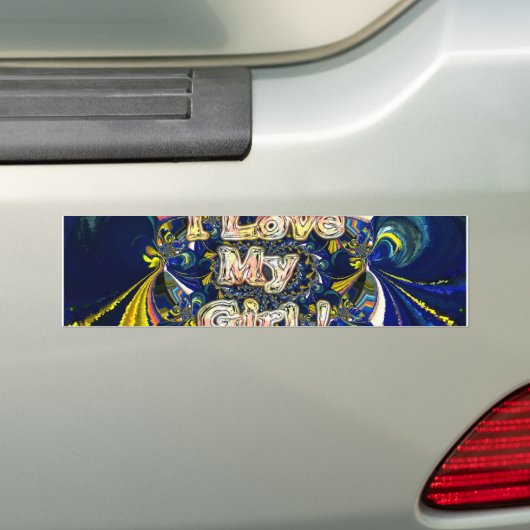Personaliseer je liefde oneindig: ik hou van mijn bumpersticker (Op auto)