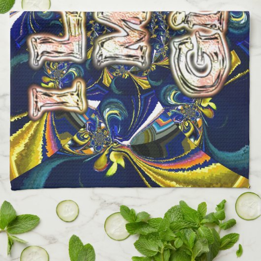 Personaliseer je liefde oneindig: ik hou van mijn theedoek (Gevouwen)