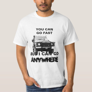 Personaliseer je snel en ik kan overal heen 4x4 t-shirt