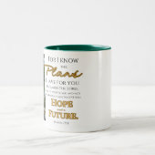 Personaliseer Jeremia 29:11 Afstudeerder Pet Schri Tweekleurige Koffiemok (Center)