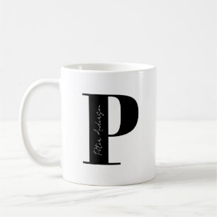 Personaliseer Jouw naam Begin met Letter P Koffiemok
