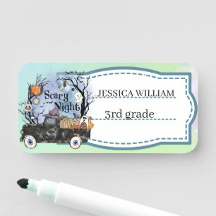Personaliseer Jouw naam Halloween Scary Night Naamplaatje