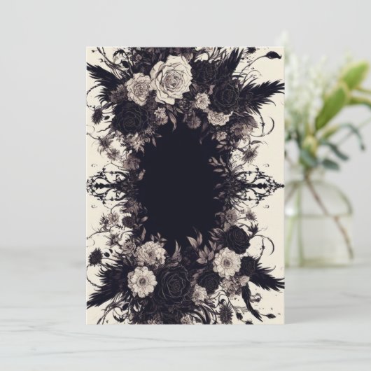 Personaliseer Kaart - Gotisch - Blank Sjabloon (Staand voorkant)