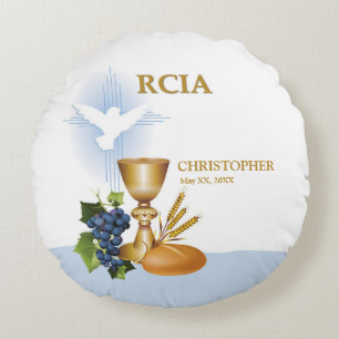 Personaliseer, Katholiek Sacrament RCIA Congrats Rond Kussen