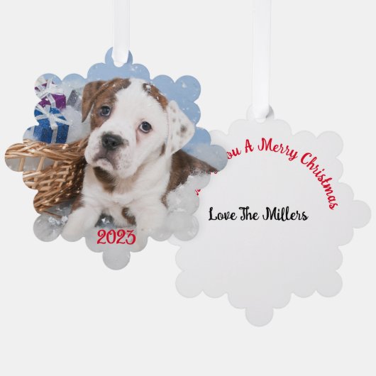 Personaliseer Kerst Kaart Ornament (Voorkant / Achterkant)