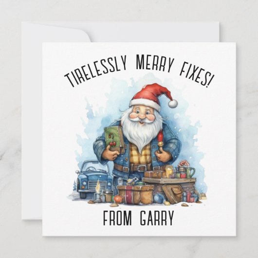 Personaliseer Kerstmis Kaart voor Auto Mechanic (Voorkant)