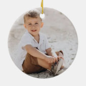 Personaliseer Kerstmis Kat Keramisch Ornament (Achterkant)