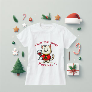 Personaliseer Kerstmis leuke kat en mij T-shirt