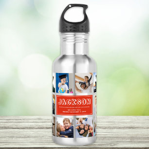 Personaliseer Kind Kindernaam Instagram Fotocollag Waterfles