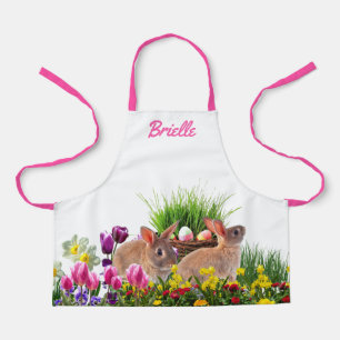 Personaliseer Kinderen Paashaas in de tuin Schort