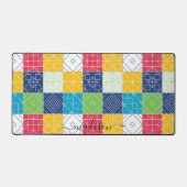 Personaliseer Kleurrijke Patchwork Bureaumat (Voorkant)