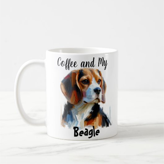 Personaliseer Koffie en Mijn Beagle Schattige Koffiemok (Links)