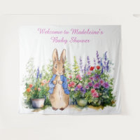 Personaliseer Konijn in de tuin baby shower